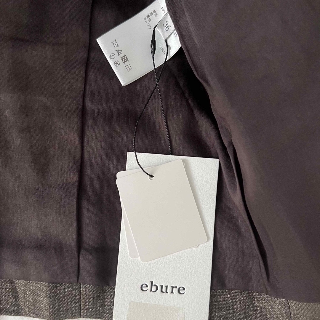 ebure - 新品未使用タグ付き ebure ノーカラーリネンショート