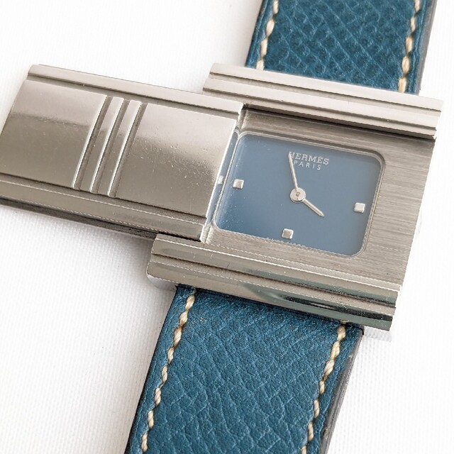 箱付き エルメス HERMES グリザード クオーツ 腕時計 スライドケース