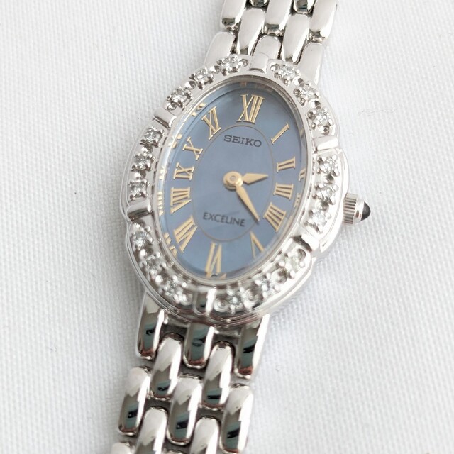 稼働品 セイコー SEIKO エクセリーヌ EXCELINE ダイヤベゼル