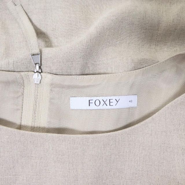 FOXEY - 美品 フォクシー 麻100% 二段フリル クルーネック