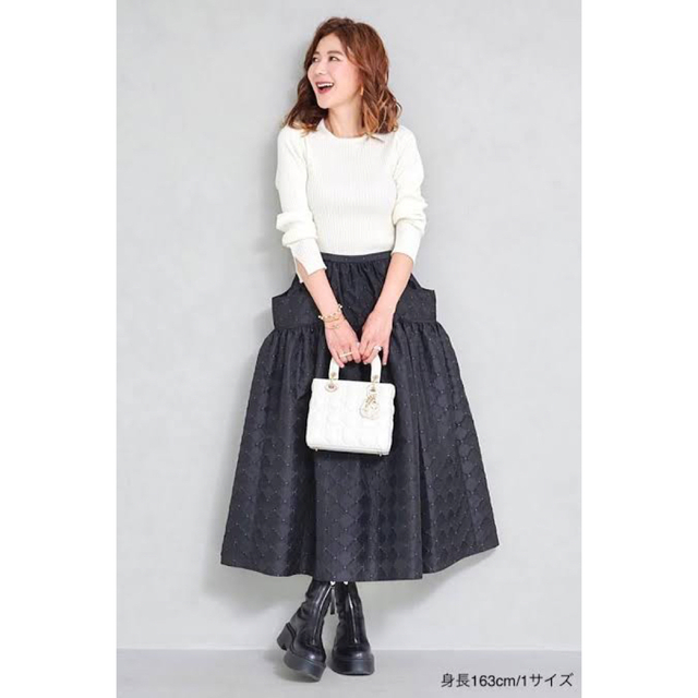 定価52250円【obliM】米沢別注パープルイエロー刺繍ポケットスカート 1別注ラインの特別なアイテムです