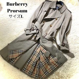 BURBERRY - 美品 バーバリー Aラインロングトレンチコート『L』ダブル