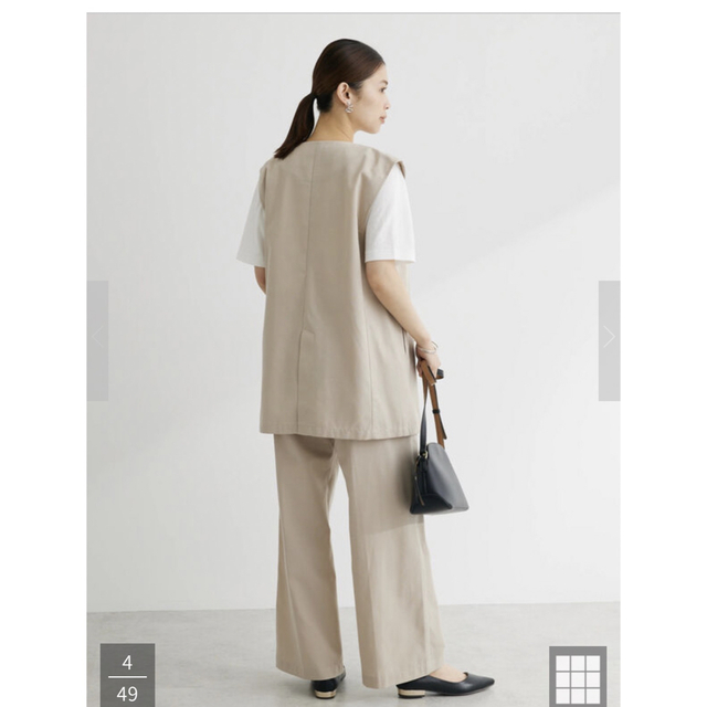 chocol raffine robe(ショコラフィネローブ)の綿麻混イージーワイドパンツ レディースのパンツ(カジュアルパンツ)の商品写真