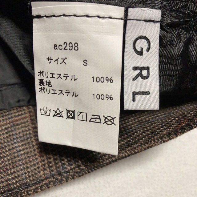 GRL グレンチェックダブルボタンスカート[ac298] GRL グレイル ブラウンの通販 by kamaboko｜グレイルならラクマ