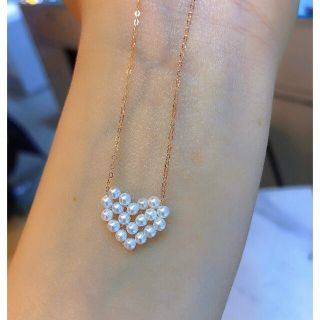 ハート形 パールネックレスk18の通販 by 天然ダイヤモンド&パール's
