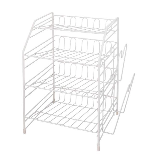天馬(Tenma) シンク下フライパンラック4段 ホワイト 約43×31×46c