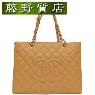 シャネル(CHANEL)のシャネル CHANEL グランドショッピング トートバッグ GST A50995 ベージュ キャビアスキン ゴールド金具 8208(トートバッグ)