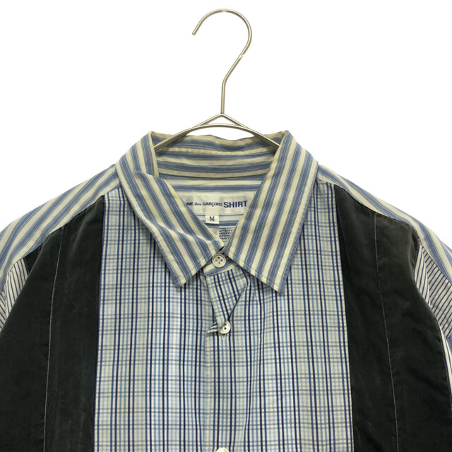 COMME des GARCONS(コムデギャルソン)のCOMME des GARCONS SHIRT コムデギャルソンシャツ 02AW パッチワーク デザイン 長袖シャツ ブルー W10062 メンズのトップス(シャツ)の商品写真