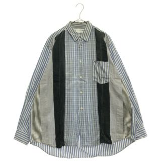 コムデギャルソン(COMME des GARCONS)のCOMME des GARCONS SHIRT コムデギャルソンシャツ 02AW パッチワーク デザイン 長袖シャツ ブルー W10062(シャツ)