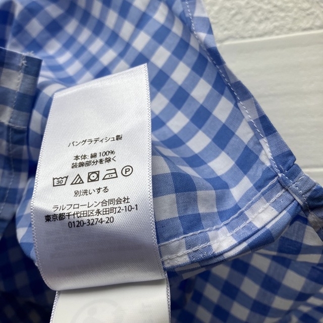 Ralph Lauren(ラルフローレン)の6t120cm 半袖ギンガム6t120cm .24m90cmパンツベージュ キッズ/ベビー/マタニティのキッズ服男の子用(90cm~)(Tシャツ/カットソー)の商品写真