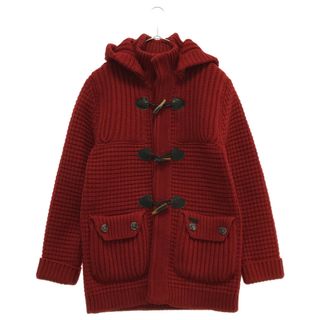 Bark バーク CHECK DUFFLE COAT シャギーモヘア チェックダッフル コート レッド レディース