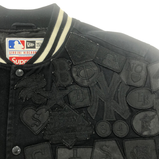 SUPREME シュプリーム 20SS×NEW ERA MLB Varsity Jacket ニューエラ バーシティージャケット ブラック