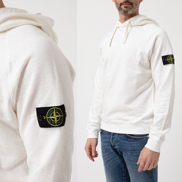 18 STONE ISLAND ホワイト パーカー フーディー size XL | フリマアプリ ラクマ