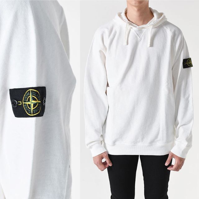 日本限定】 18 STONE ISLAND ホワイト パーカー フーディー size