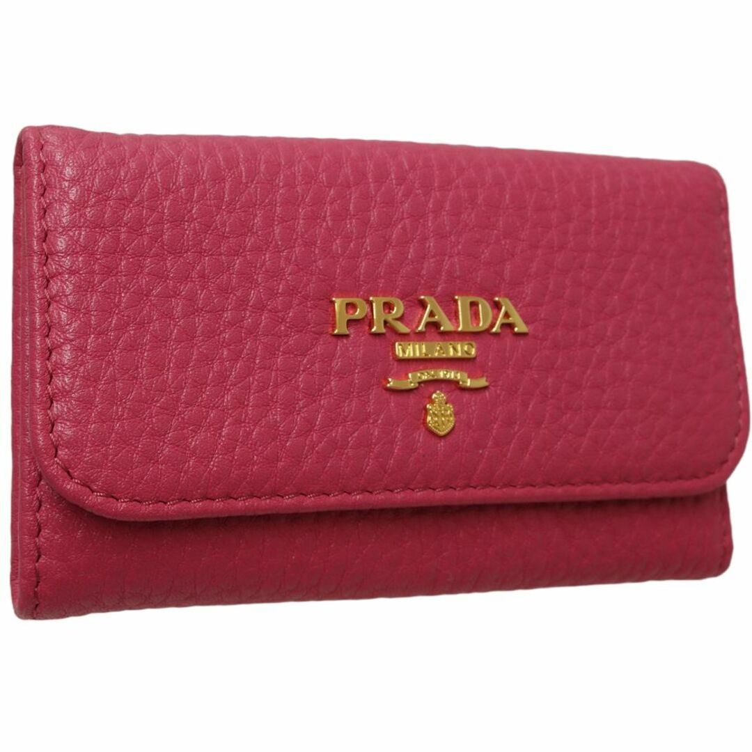 PRADA(プラダ)のプラダ PRADA キーケース 1PG222 キーケース カーフ ピンク / 083486【中古】 ハンドメイドのファッション小物(キーケース/名刺入れ)の商品写真