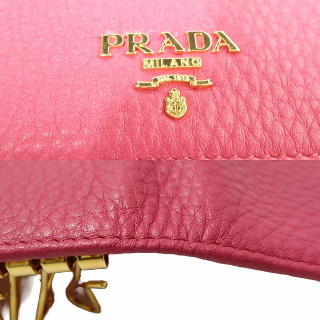 PRADA(プラダ)のプラダ PRADA キーケース 1PG222 キーケース カーフ ピンク / 083486【中古】 ハンドメイドのファッション小物(キーケース/名刺入れ)の商品写真