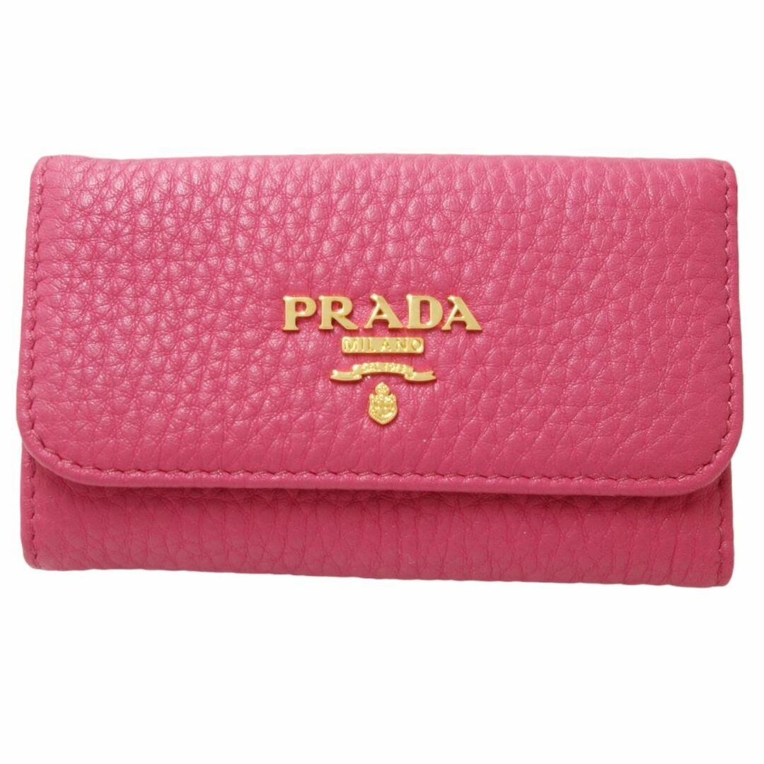 PRADA(プラダ)のプラダ PRADA キーケース 1PG222 キーケース カーフ ピンク / 083486【中古】 ハンドメイドのファッション小物(キーケース/名刺入れ)の商品写真