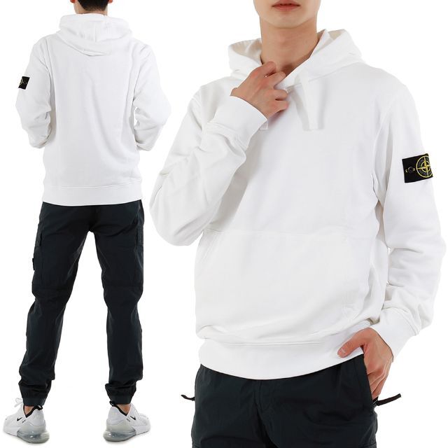 STONE ISLAND(ストーンアイランド)の19 STONE ISLAND ホワイト パーカー フーディー size XXL メンズのトップス(パーカー)の商品写真