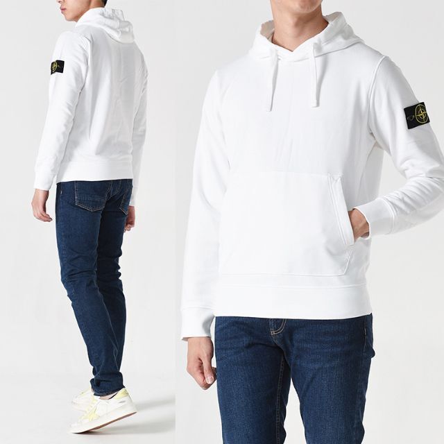 STONE ISLAND(ストーンアイランド)の19 STONE ISLAND ホワイト パーカー フーディー size XXL メンズのトップス(パーカー)の商品写真