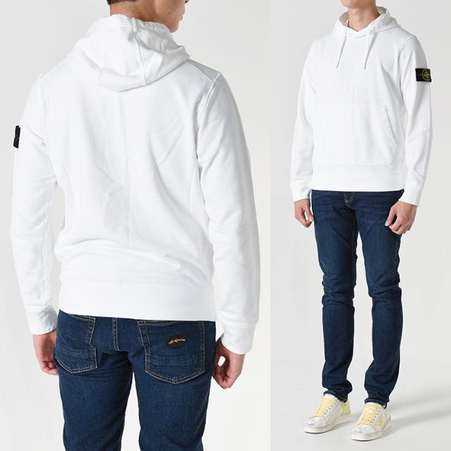 STONE ISLAND(ストーンアイランド)の19 STONE ISLAND ホワイト パーカー フーディー size XXL メンズのトップス(パーカー)の商品写真