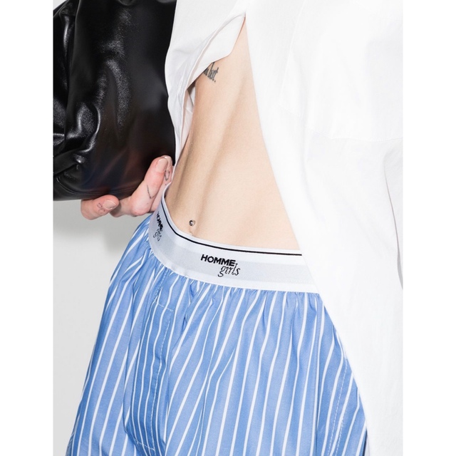 hommegirlsオムガールズ ブルー ストライプ ハーフパンツ M 新品