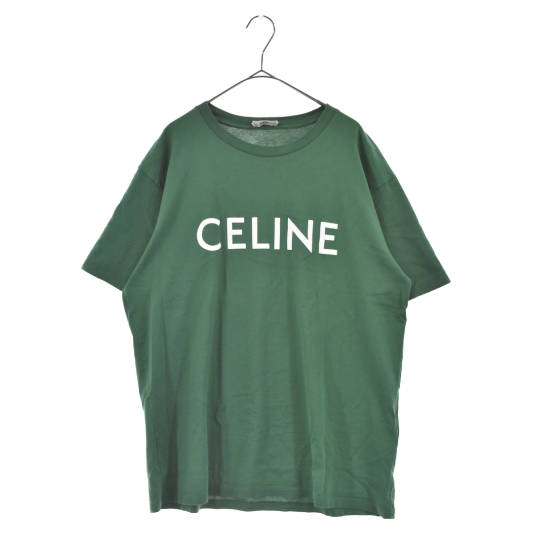 タグ付き セリーヌ CELINEプリント コットンジャージー ルーズ Tシャツ