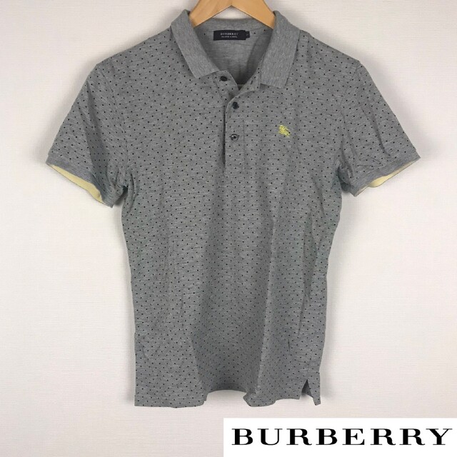 BURBERRY BLACK LABEL(バーバリーブラックレーベル)の美品 BURBERRY BLACK LABEL 半袖ポロシャツ グレー サイズ2 メンズのトップス(ポロシャツ)の商品写真
