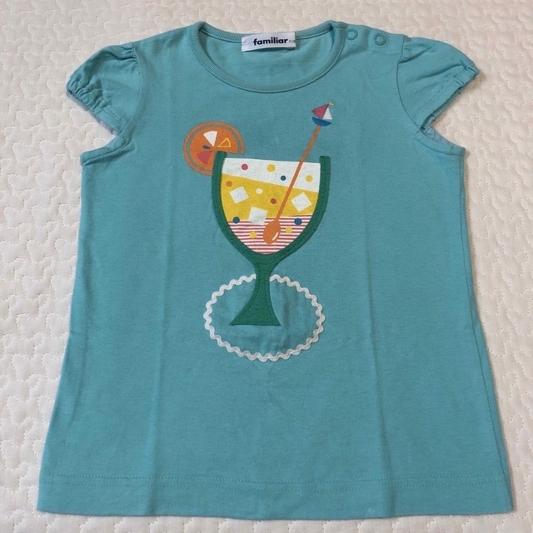 familiar(ファミリア)の専用ファミリアTシャツ&プチバトーワンピース キッズ/ベビー/マタニティのキッズ服女の子用(90cm~)(Tシャツ/カットソー)の商品写真