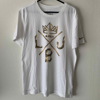 ナイキ(NIKE)のNIKE DRY-FIT Tシャツ　ホワイト&ゴールド　M(Tシャツ/カットソー(半袖/袖なし))