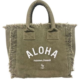 ハレイワ(HALEIWA)のフリンジ　ミニトート　KHAKI　トートバッグ　ハワイアン　ハレイワ　バッグ(トートバッグ)