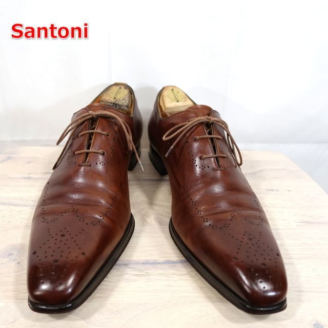 定番】サントーニ ホールカットメダリオンシューズ Santoni-