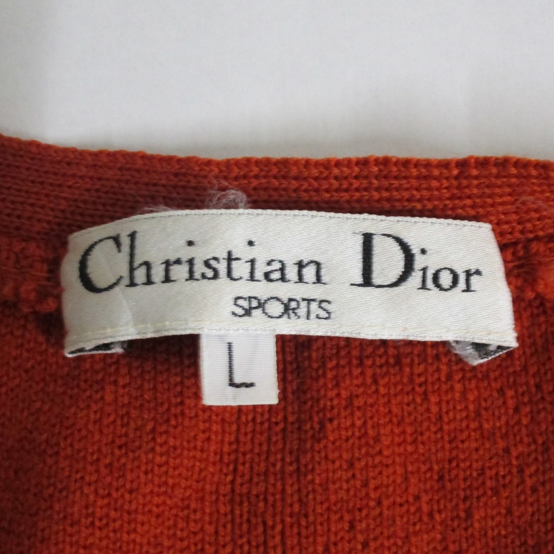 クリスチャンディオール ウール100％ ニット オレンジ Christian Dior セーター 長袖 レディース   【231012】