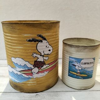 スヌーピー(SNOOPY)のSNOOPY　リメイク缶　2個セット　小物入れ　リメイク鉢　スヌーピー㉓(プランター)