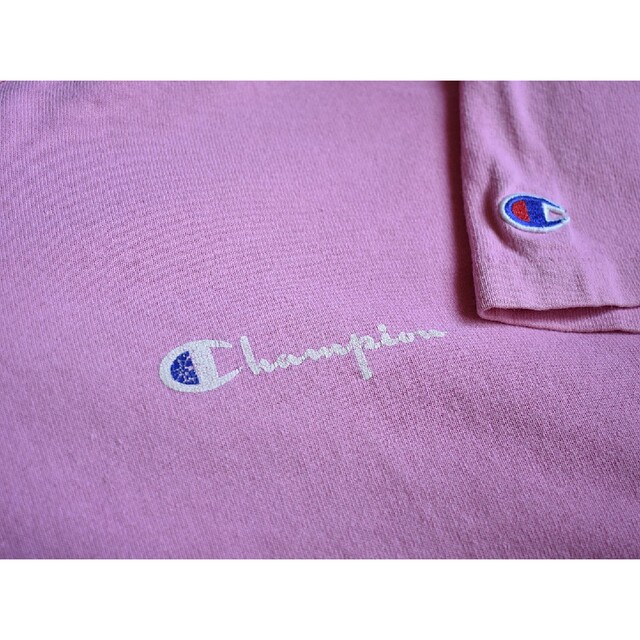 ★USA製 チャンピオン スクリプトロゴ ピンク シングルステッチ Tシャツ 1