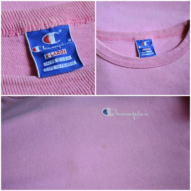 ★USA製 チャンピオン スクリプトロゴ ピンク シングルステッチ Tシャツ 8