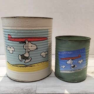 ピーナッツ(PEANUTS)の☆桜だんご様専用☆SNOOPY　リメイク缶　4個セット⑤、旧⑤(インテリア雑貨)