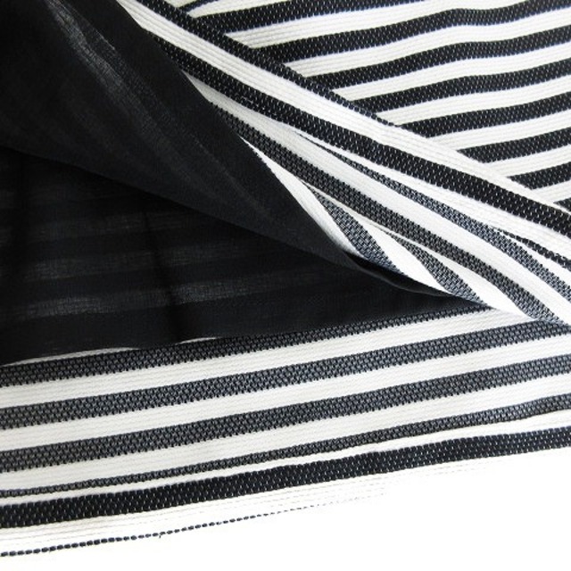 Spick & Span(スピックアンドスパン)のスピック&スパン スカート フレア ミニ タック ボーダー 36 黒 白 レディースのスカート(ミニスカート)の商品写真