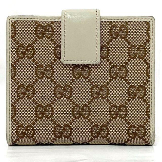 グッチ ダブルホック 財布 ベージュ ホワイト 美品 1