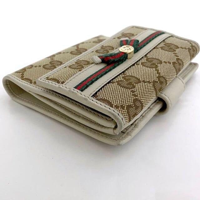 グッチ ダブルホック 財布 ベージュ ホワイト 美品 4