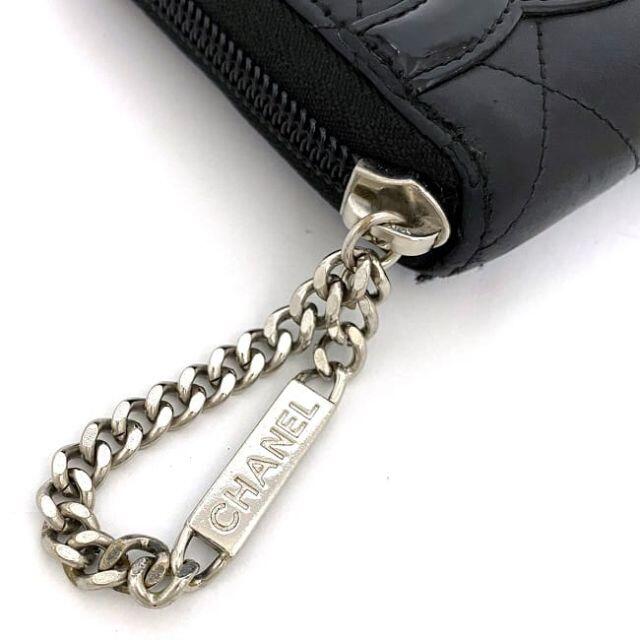 CHANEL - シャネル ラウンドファスナー 長財布 ブラック 中古の通販 by