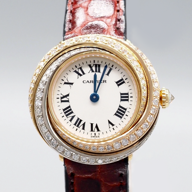 Cartier(カルティエ)の【鑑別書付き】 カルティエ 腕時計 K18 スリーゴールド トリニティ ダイヤ レディースのファッション小物(腕時計)の商品写真