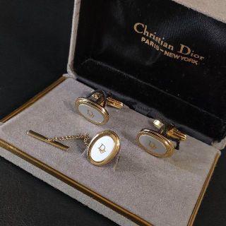 美品】Dior ディオール カフス・タイピンセット ゴールド ロゴ