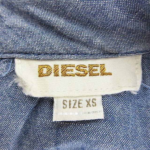 DIESEL(ディーゼル)のディーゼル DIESEL ワンピース ミニ 半袖 デニム調 薄手 XS 青 レディースのワンピース(ミニワンピース)の商品写真