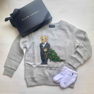 ラルフローレン(Ralph Lauren)の3t100cm 長袖　グレー　ベア　トレーナー　フリース(Tシャツ/カットソー)