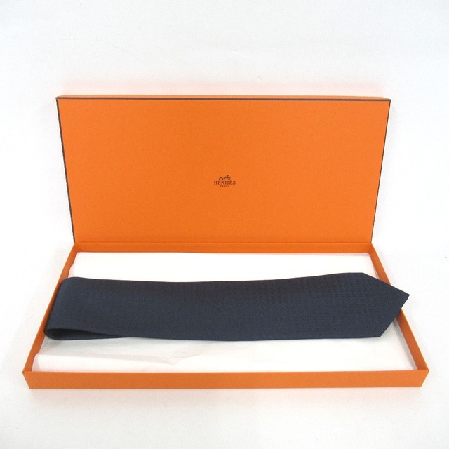 Hermes(エルメス)のエルメス  ネクタイ  Hロゴ シルク　MARINE/ネイビー系  030189T  Ot201261　未使用品 メンズのファッション小物(ネクタイ)の商品写真