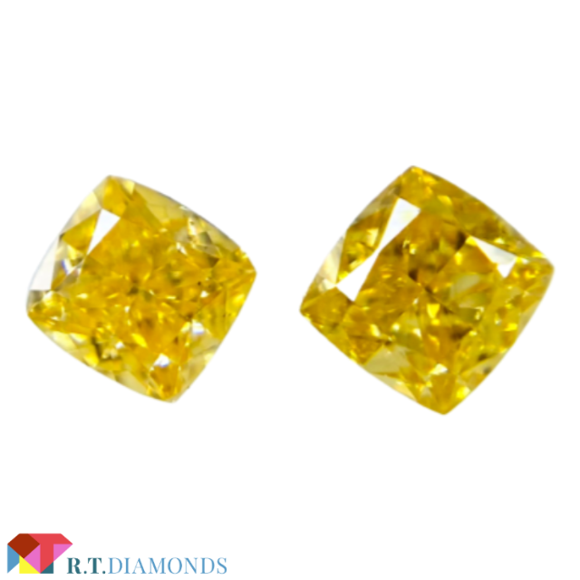 FANCY INTENSR ORANGY YELLOW0.141&0.123ct レディースのアクセサリー(その他)の商品写真