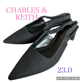 チャールズアンドキース(Charles and Keith)のCHARLES & KEITH リネン ミュール 23.0cm 2022夏(ミュール)