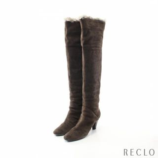 GIUSEPPE ZANOTTI - ニーハイ ブーツ スエード ダークブラウンの通販