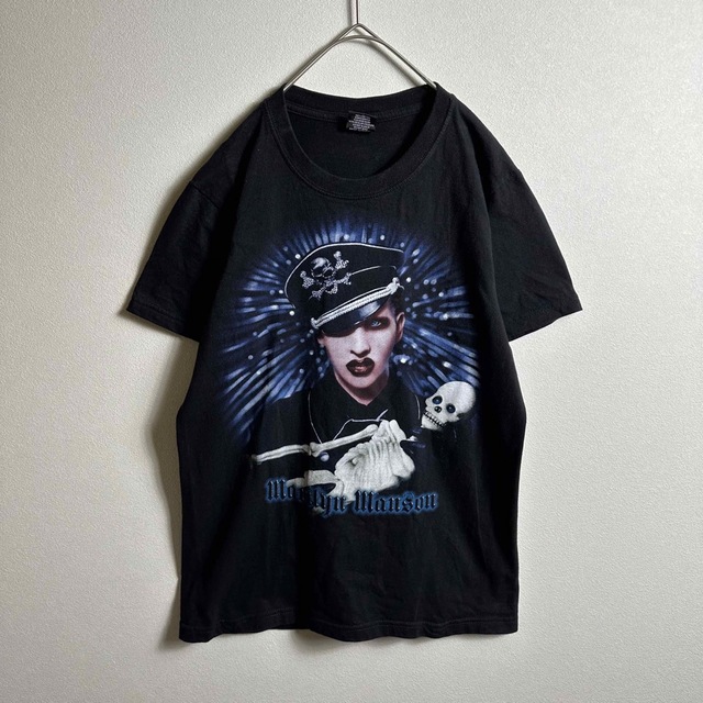 ART VINTAGE(アートヴィンテージ)のバンドTシャツ　半袖　Mサイズ　マリリン・マンソン　ビッグプリント　黒　古着 メンズのトップス(Tシャツ/カットソー(半袖/袖なし))の商品写真