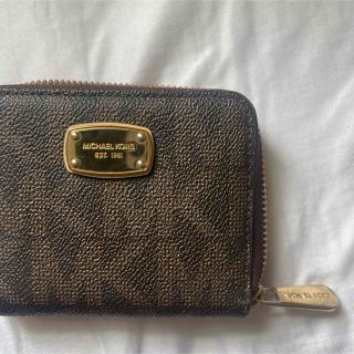 Michael Kors マイケルコース コンパクトウォレット 三つ折り財布 PVCxレザー  ベージュ ピンク/083905